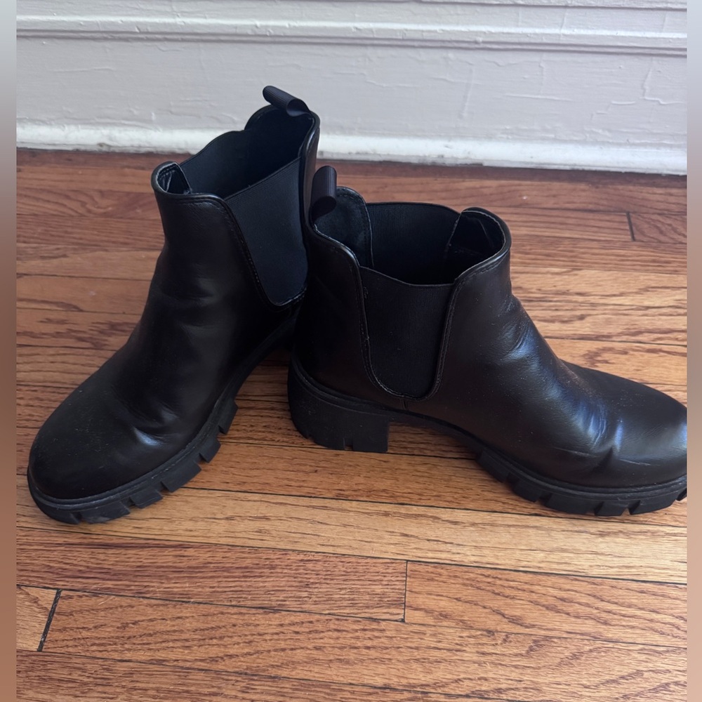 Steve Madden Black Chunky Ankle Boots